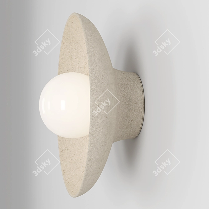 Handcrafted Ceramic Wall Sconce 3D model image 2