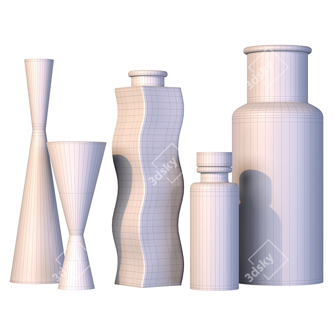  Handcrafted Black Glazed Ceramic Vases 3D model image 4