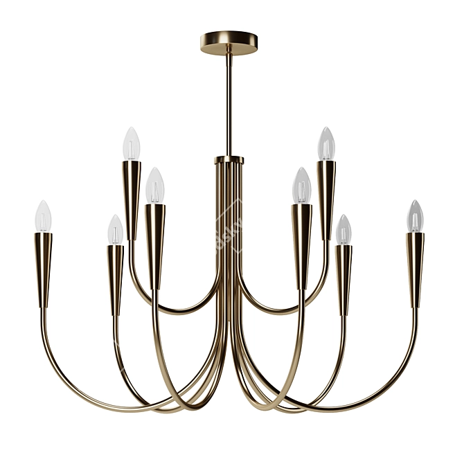 Elegant Brass Ceiling Lamp 3D model image 1