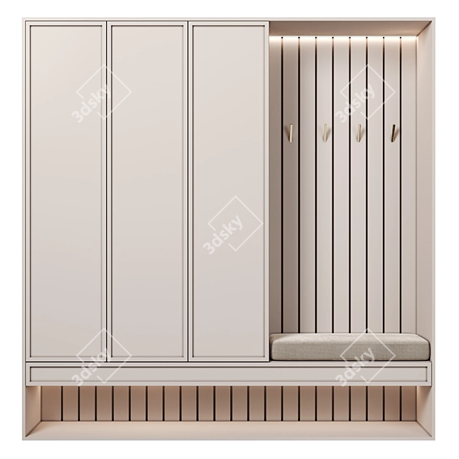 Modular Hallway Storage Unit 3D model image 1