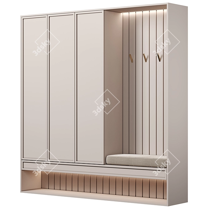 Modular Hallway Storage Unit 3D model image 2