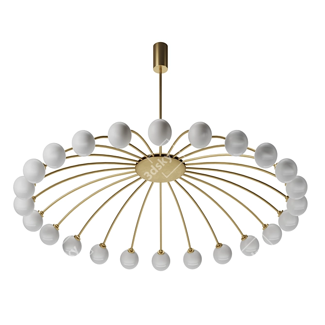 Modern LED Glass Pendant Lamp 3D model image 2