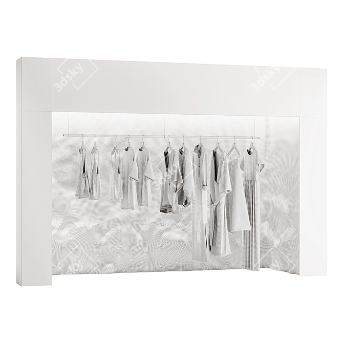 Display Stand with Women's Clothing 3D model image 4