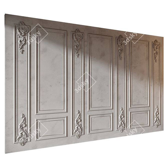 Modern 3D Wall Panel Decor 3D model image 2