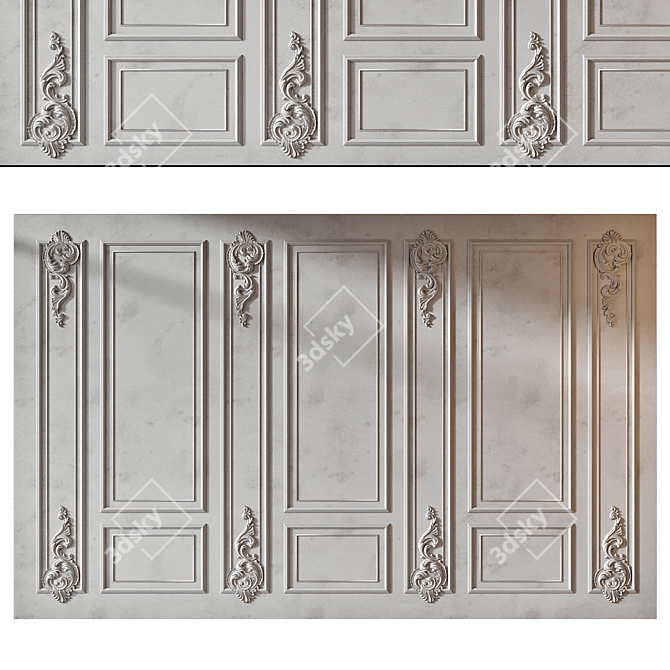 Modern 3D Wall Panel Decor 3D model image 3