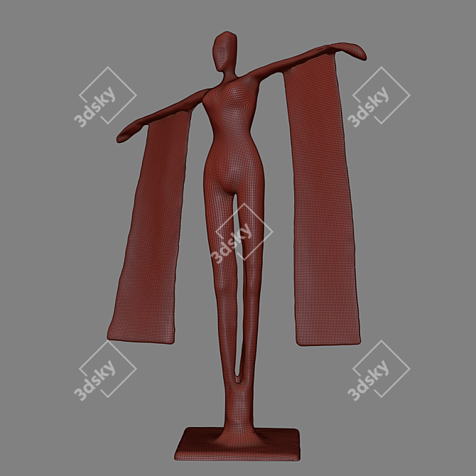 Abstract Female Sculpture in 3D 3D model image 4