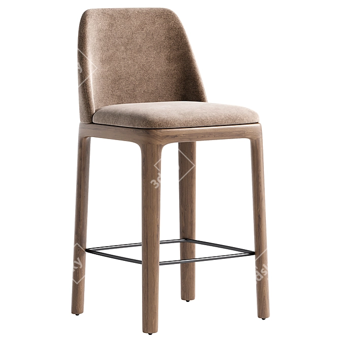 Modern Light Bar Stool Design 3D model image 1