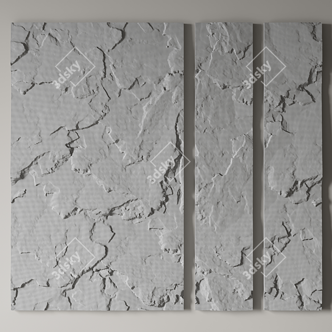 Seamless Rock Slab Wall Panel 3D model image 5