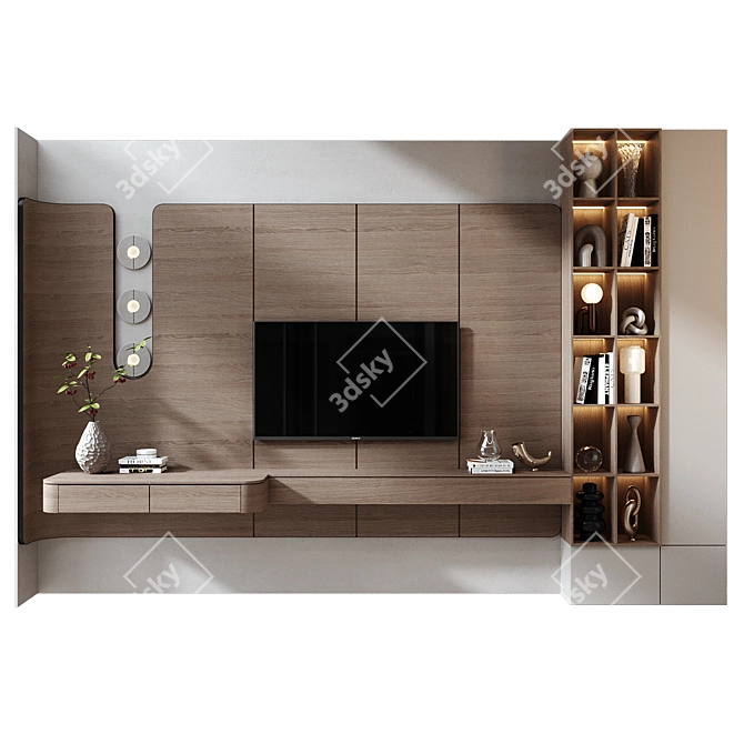 Modern TV Wall Mount Shelf 3D model image 1