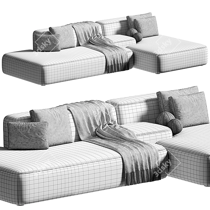 Elegant Aima Sofa Beds Concept 3D model image 3