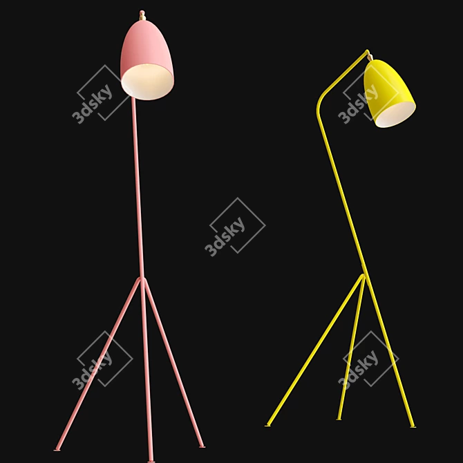 Colorful Contemporary Standing LED Lamp 3D model image 4