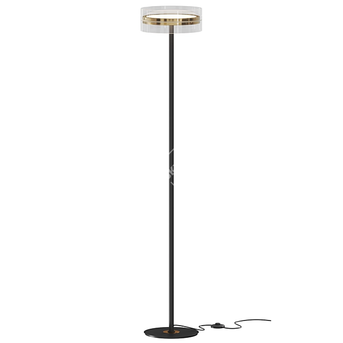 Elegant Black Gold Floor Lamp 3D model image 1