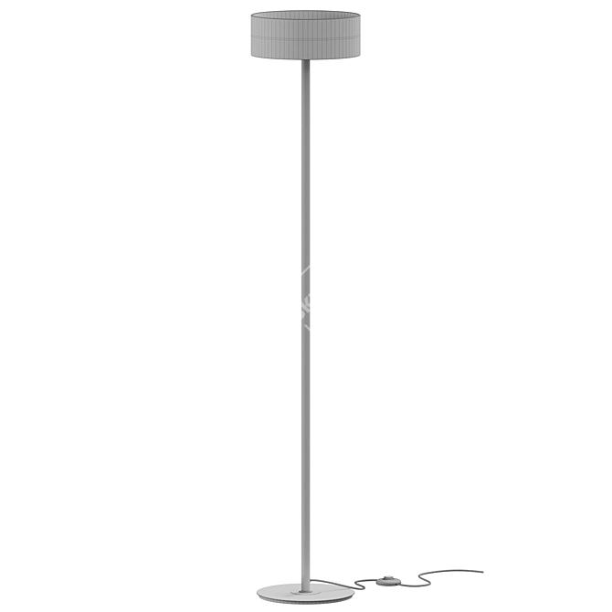 Elegant Black Gold Floor Lamp 3D model image 3