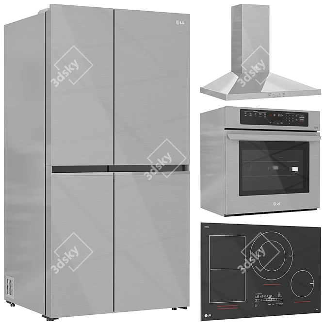 LG Kitchen Appliance Collection Set 3D model image 4