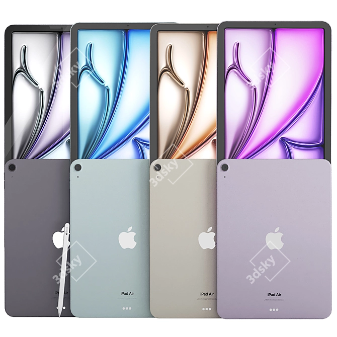 Sleek iPad Air 3D Model 3D model image 9