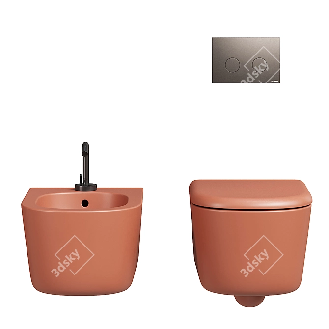 Ceramica Globo Lalita Bathroom Set 3D model image 2