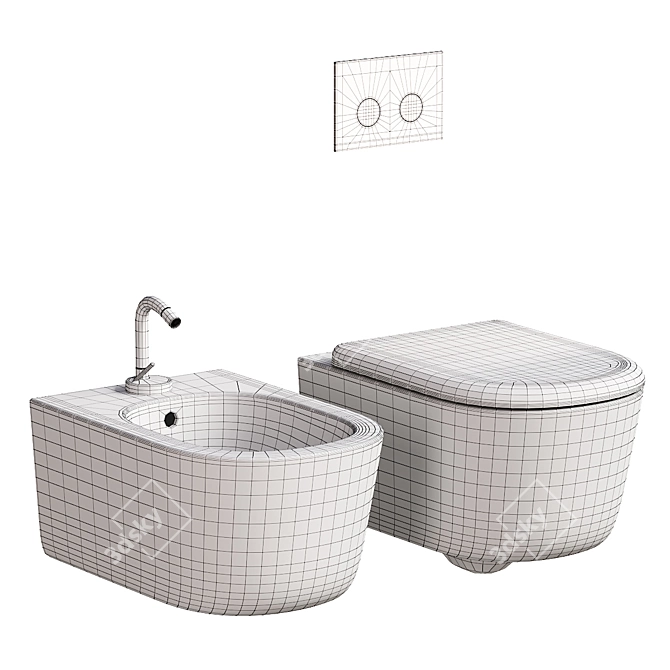 Ceramica Globo Lalita Bathroom Set 3D model image 5