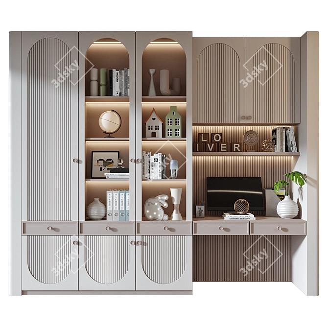 Modern Bookshelf Composition - GHS-2589 3D model image 1