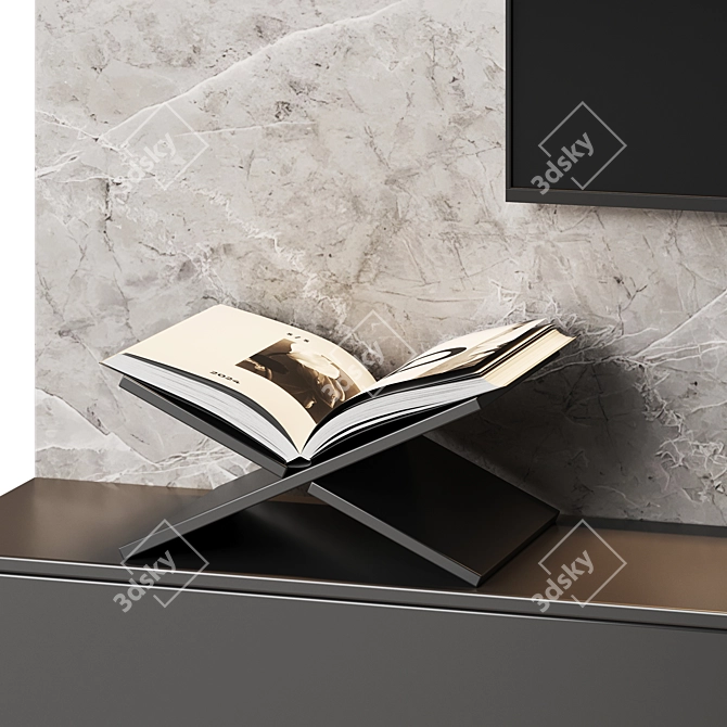 Modern TV Wall Shelf with Samsung Soundbar 3D model image 3
