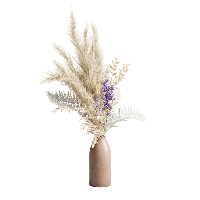 Diverse Plant Arrangement Vase 3D model image 4