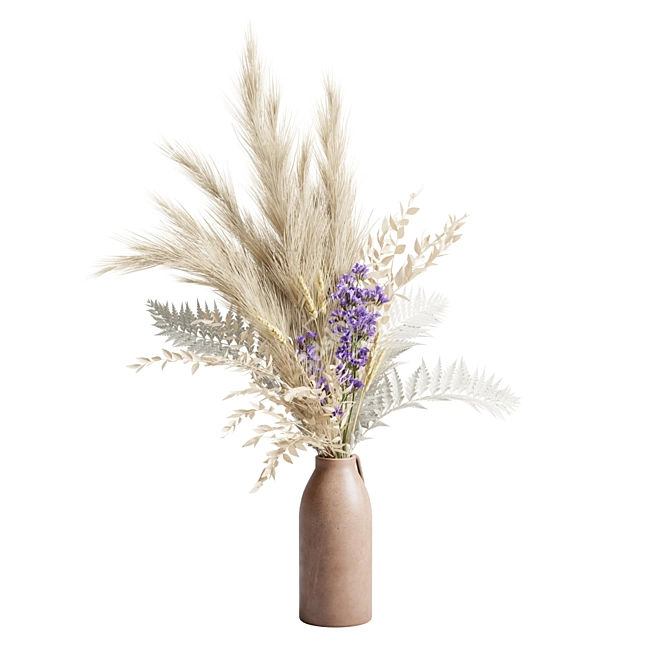 Diverse Plant Arrangement Vase 3D model image 5