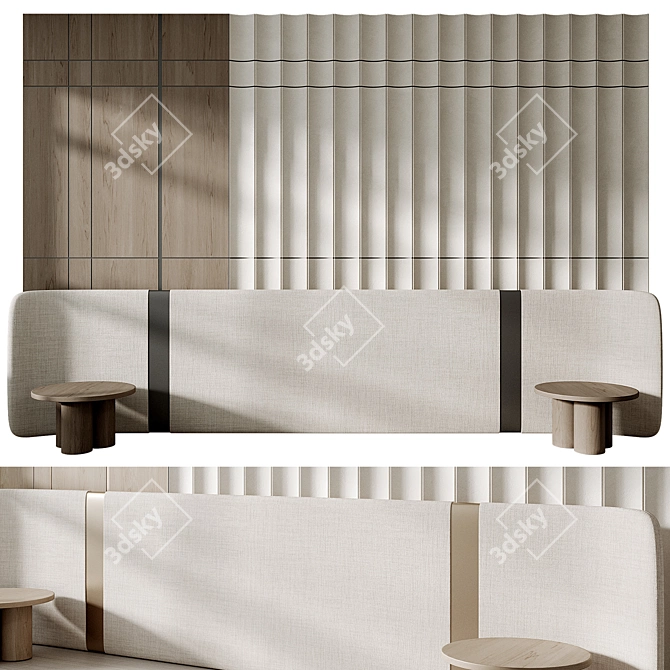 Modern Headboard 3D Panel Design 3D model image 1