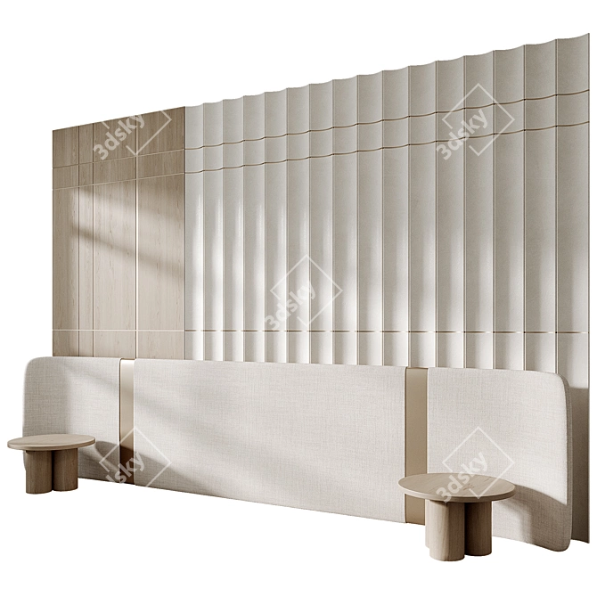 Modern Headboard 3D Panel Design 3D model image 2