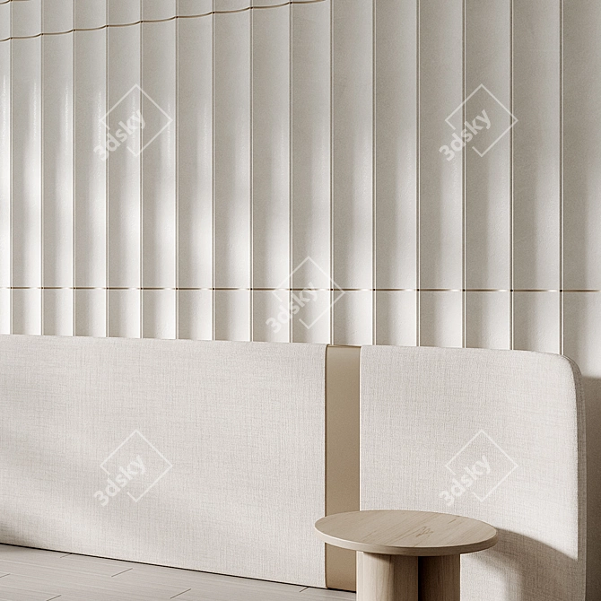 Modern Headboard 3D Panel Design 3D model image 5