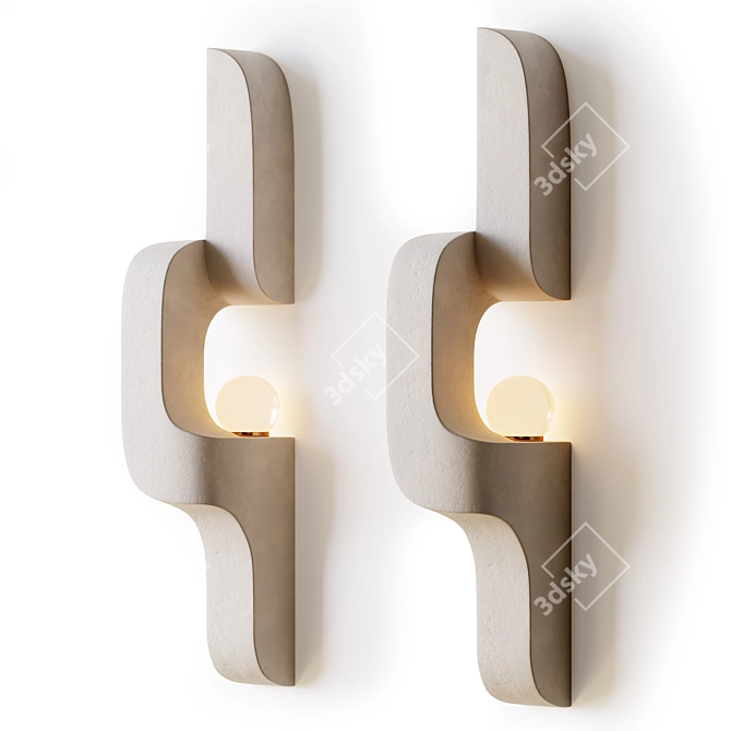 Serpentine Ceramic Wall Sconce 3D model image 1