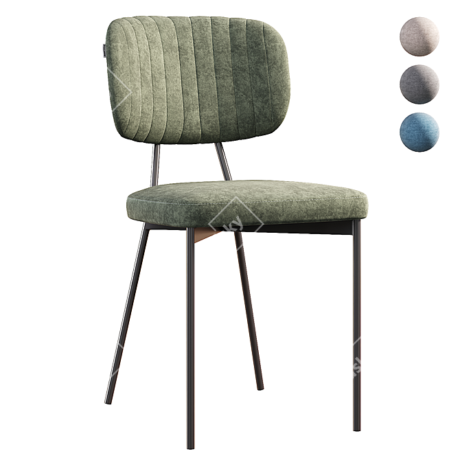 Elegant Hanna Velvet Chair 3D model image 1