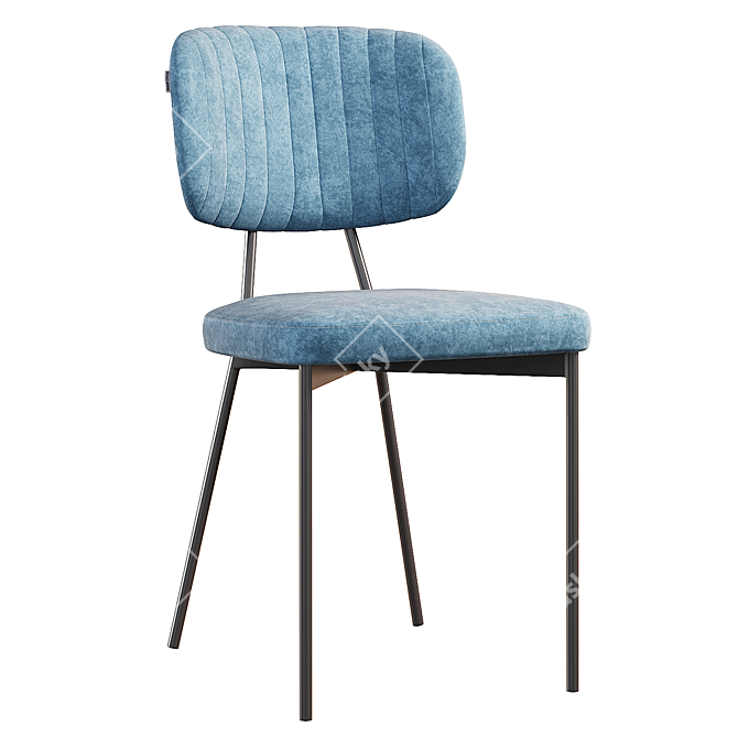 Elegant Hanna Velvet Chair 3D model image 2