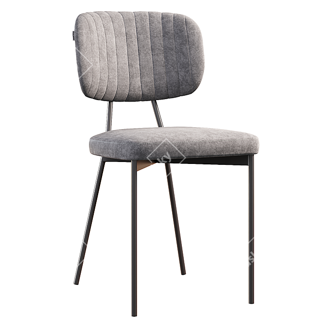 Elegant Hanna Velvet Chair 3D model image 3