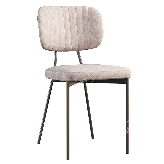 Elegant Hanna Velvet Chair 3D model image 4