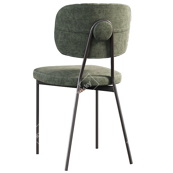 Elegant Hanna Velvet Chair 3D model image 5