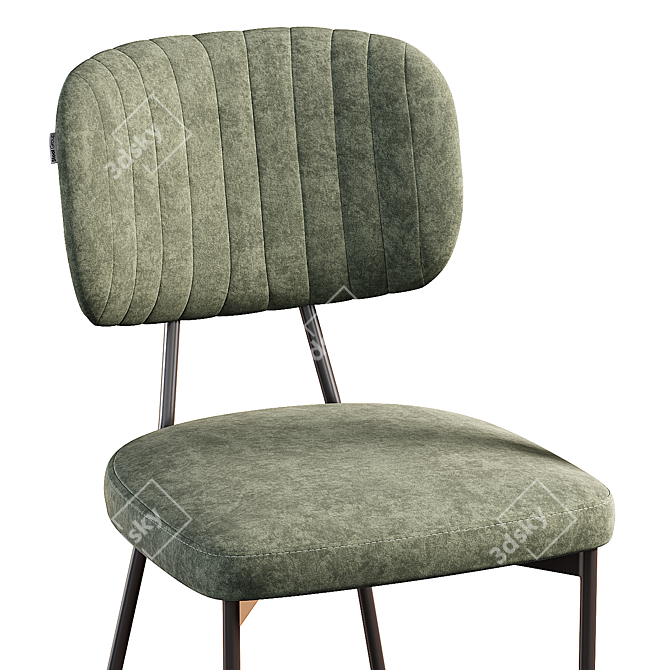 Elegant Hanna Velvet Chair 3D model image 6