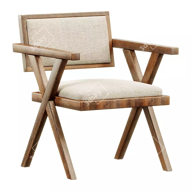 Elegant Desi Wide Armchair Model 3D model image 1