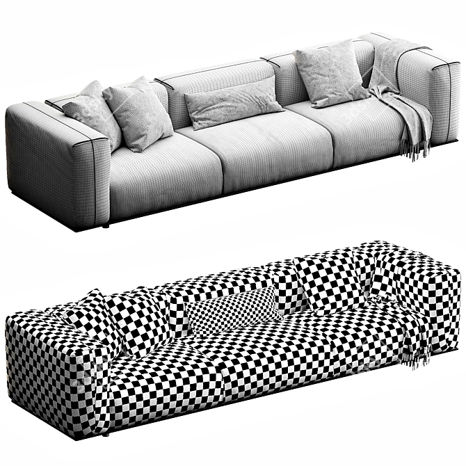 Elegant B&B Italia Sofa 3D model image 4