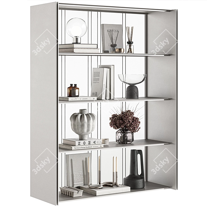 Mirrored Shelf Accessory Set 3D model image 1