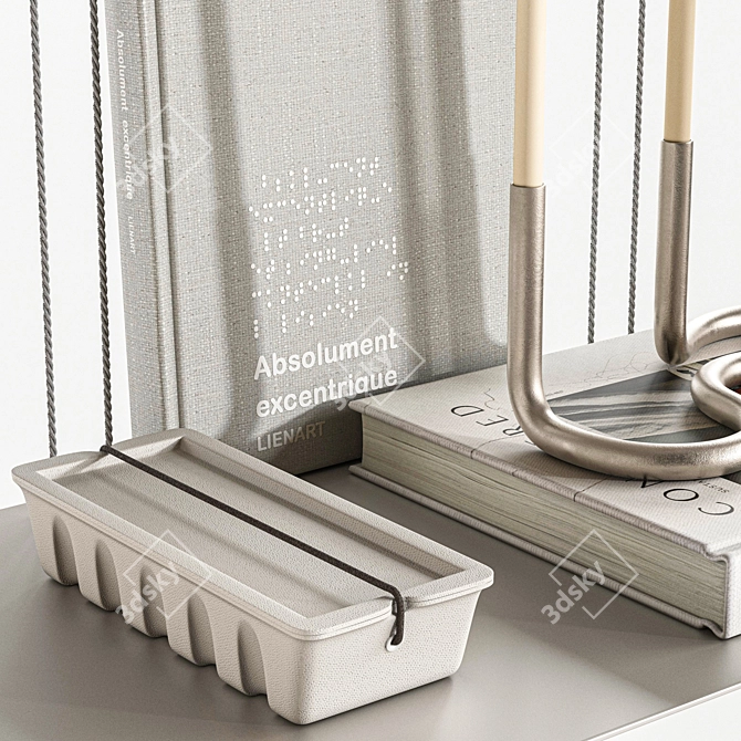 Mirrored Shelf Accessory Set 3D model image 4