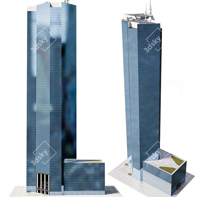 Architectural Skyscraper 3D Model 3D model image 1