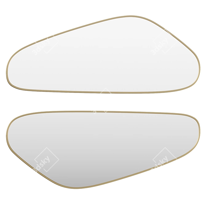 Modern Asymmetrical Wall Mirror 3D model image 3