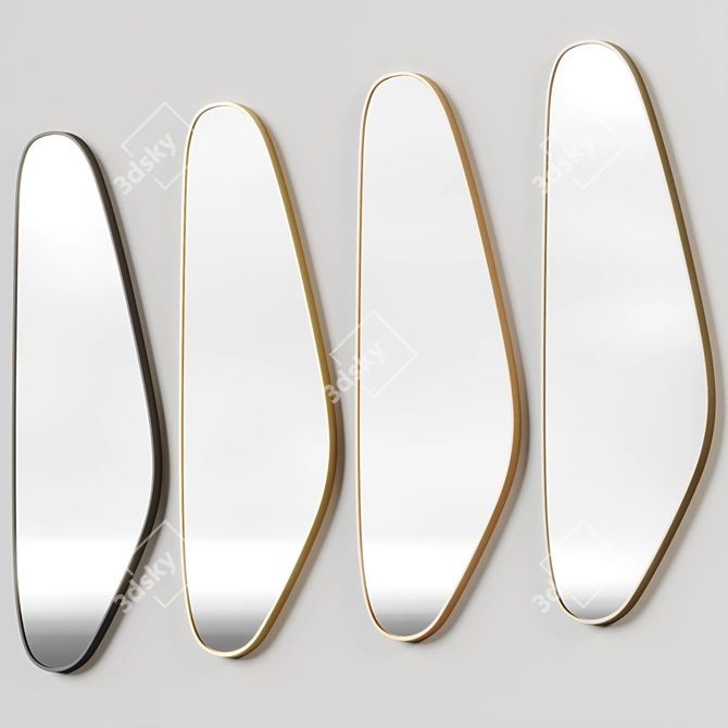 Modern Asymmetrical Wall Mirror 3D model image 5