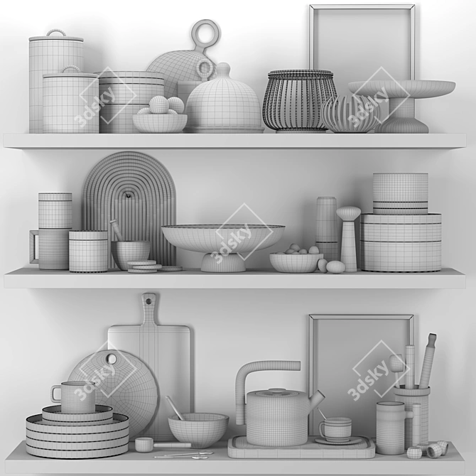 Modern Kitchen Decor Set 2019 3D model image 6