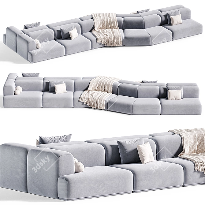 Muuto Connect Modular Sofa - Versatile Contemporary Piece 3D model image 1