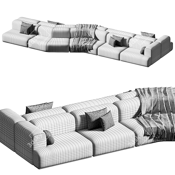 Muuto Connect Modular Sofa - Versatile Contemporary Piece 3D model image 4