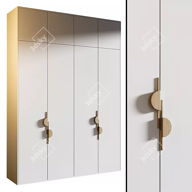 Model 335 Wardrobe: Sleek Design 3D model image 2