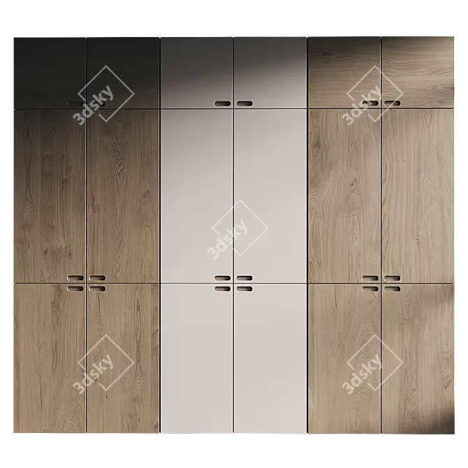 Modern Minimalist Wardrobe Design 3D model image 1