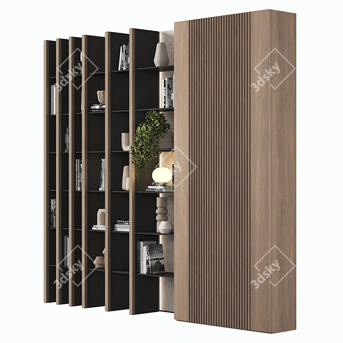 Modular Bookcase Cabinet Shelves 3D 3D model image 3