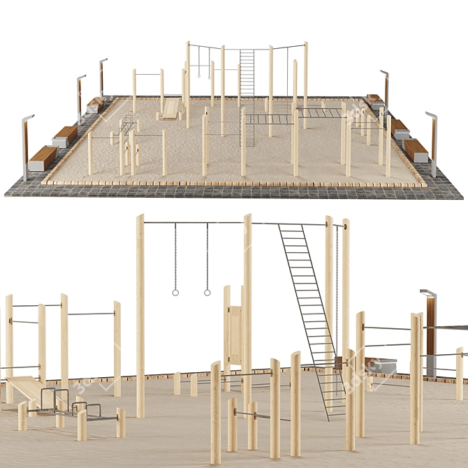 Premium 3D Sports Field Model 3D model image 2