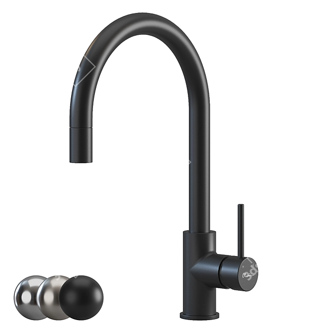 Sleek Venice Goose Neck Faucet 3D model image 1